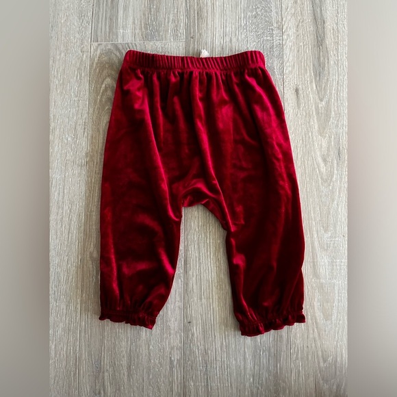 Peek Baby Red Velour Pants - Size 12-18 months - Picture 5 of 5